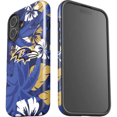 NFL Baltimore Ravens Tropical Print iPhone 16 Plus Impact Case